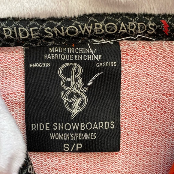 Ride Snowboards Zip Down Fitted Hoodie Sweatshirt - Picture 6 of 7